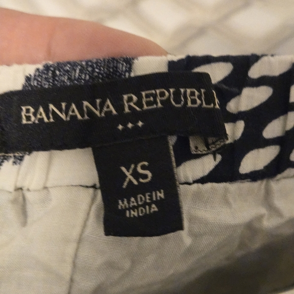 Banana Republic Boho Multi-Print Patchwork Preppy Navy Mini Skirt - Picture 10 of 13